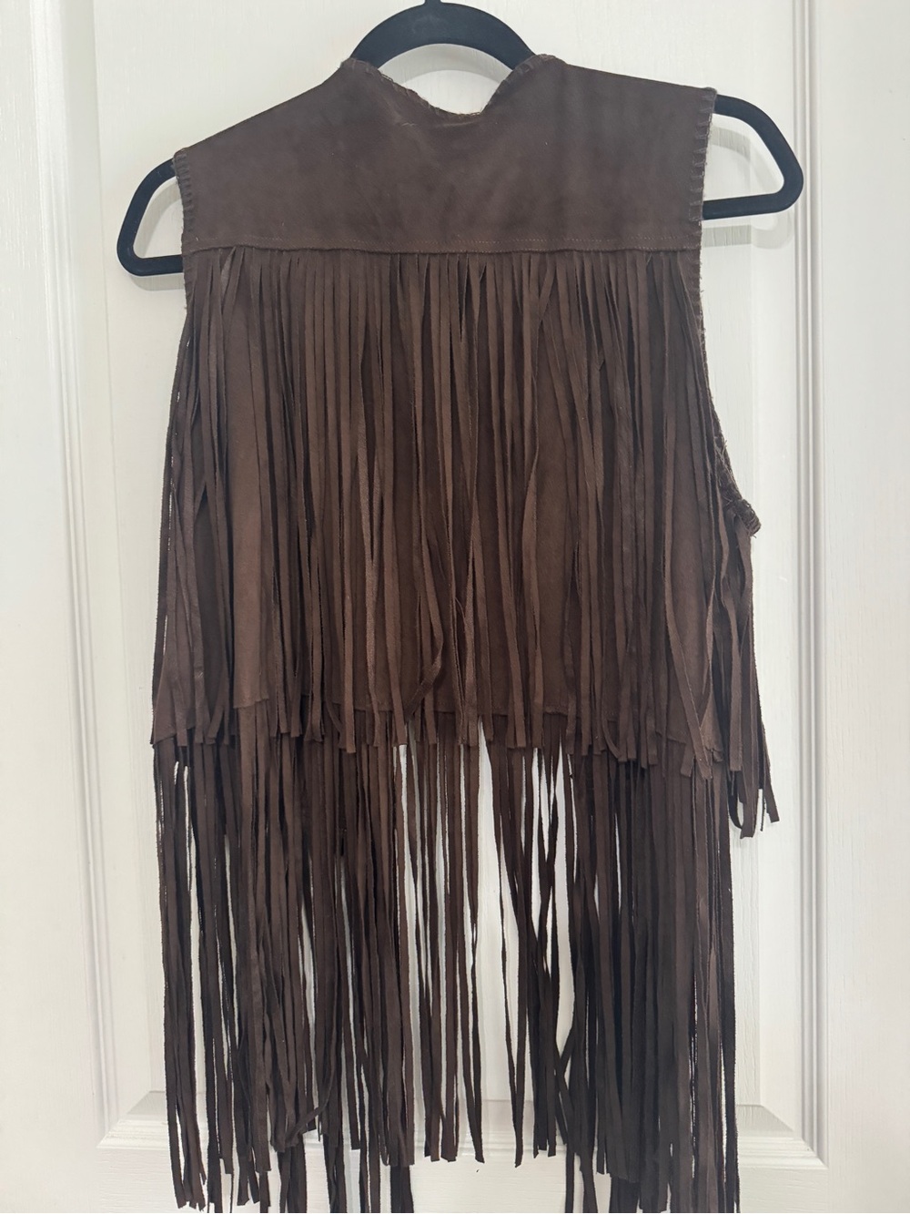 T Party Fashion Brown Fringe Suede-Look Vext